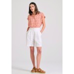 Funky Buddha Πουκάμισο Κοντομάνικο Γυναικείο (FBL011-119-05-OFF-WHITE)
