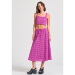 Funky Buddha Φούστα Μidi Γυναικεία (FBL011-119-14-ORCHID)