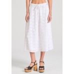 Funky Buddha Φούστα Μidi Γυναικεία (FBL011-119-14-WHITE)