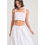 Funky Buddha Φούστα Μidi Γυναικεία (FBL011-119-14-WHITE)