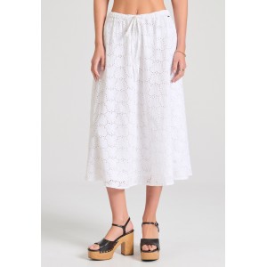 Funky Buddha Φούστα Μidi Γυναικεία (FBL011-119-14-WHITE)