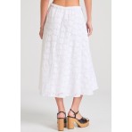 Funky Buddha Φούστα Μidi Γυναικεία (FBL011-119-14-WHITE)
