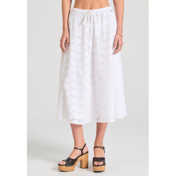 Funky Buddha Φούστα Μidi Γυναικεία (FBL011-119-14-WHITE)