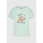 Funky Buddha Γυναικείο Κοντομάνικο T-Shirt Μέντα