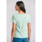 Funky Buddha Γυναικείο Κοντομάνικο T-Shirt Μέντα