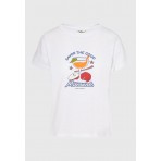 Funky Buddha Γυναικείο Κοντομάνικο T-Shirt Λευκό