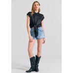 Funky Buddha Mao Πουκάμισο Αμάνικο Γυναικείο (FBL011-120-05-BLACK)