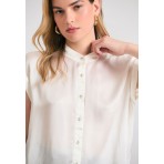 Funky Buddha Mao Πουκάμισο Αμάνικο Γυναικείο (FBL011-120-05-OFF-WHITE)
