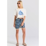 Funky Buddha Γυναικεία Εμπριμέ Mini Κρουαζέ Φούστα