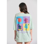 Funky Buddha Γυναικείο Κοντομάνικο T-Shirt Φυστικί