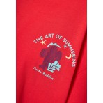 Funky Buddha Γυναικείο Κοντομάνικο T-Shirt Κόκκινο