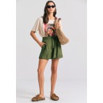 Funky Buddha Tropical Γυναικείο Κοντομάνικο T-Shirt Εκρού
