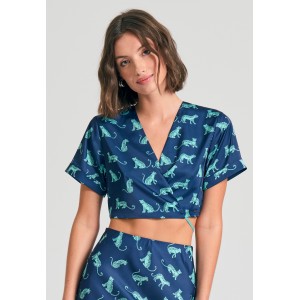 Funky Buddha Crop Top Κοντομάνικο Γυναικείο (FBL011-124-17-MIDNIGHT-BLUE)