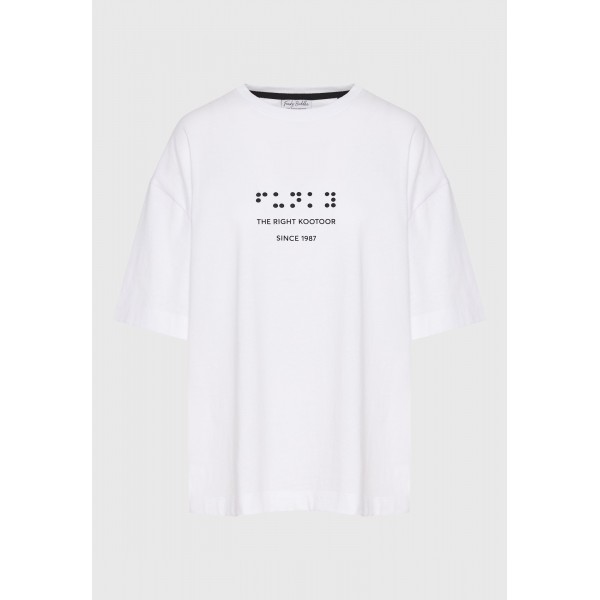 Funky Buddha Loose Fit T-Shirt Γυναικείο (FBL011-126-04-WHITE)