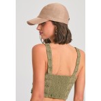 Funky Buddha Crop Top Αμάνικο Γυναικείο (FBL011-127-17-OREGANO)