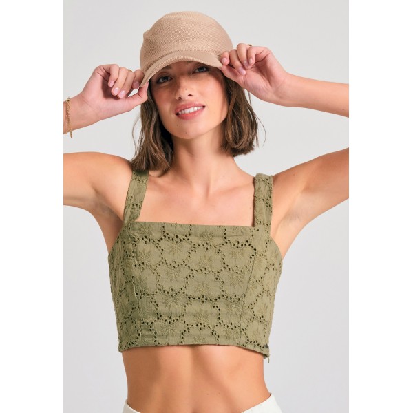 Funky Buddha Crop Top Αμάνικο Γυναικείο (FBL011-127-17-OREGANO)