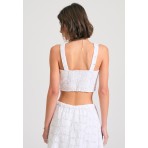 Funky Buddha Crop Top Αμάνικο Γυναικείο (FBL011-127-17-WHITE)