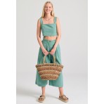 Funky Buddha Crop Top Αμάνικο Γυναικείο (FBL011-128-17-JADE)