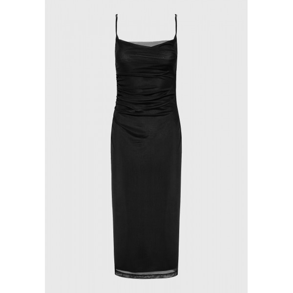 Funky Buddha Φόρεμα Midi Γυναικείο (FBL011-131-13-BLACK)