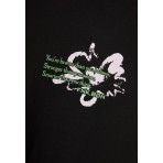 Funky Buddha Abstract Text Artwork Γυναικείο Κοντομάνικο T-Shirt Μαύρο