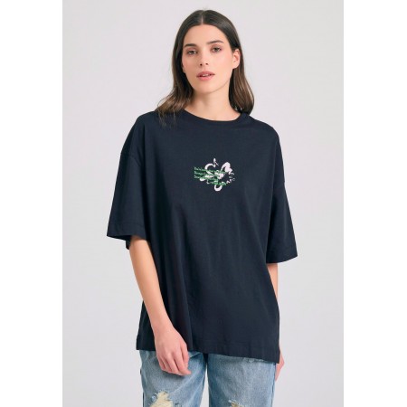 Funky Buddha Abstract Text Artwork T-Shirt Γυναικείο 