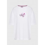 Funky Buddha Abstract Text Artwork Γυναικείο Κοντομάνικο T-Shirt Λευκό