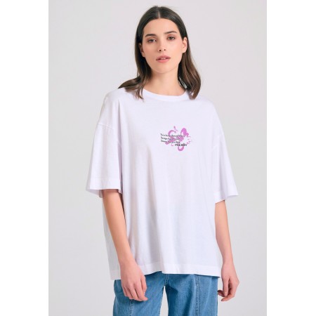 Funky Buddha Abstract Text Artwork T-Shirt Γυναικείο 