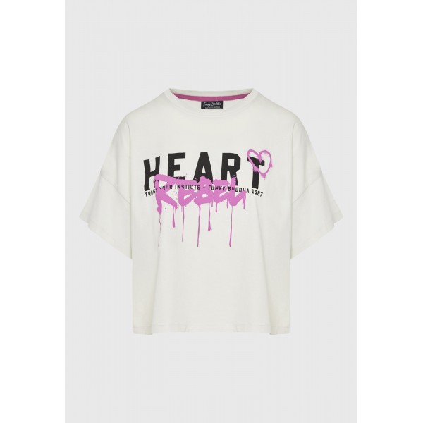 Funky Buddha Text Artwork T-Shirt Γυναικείο (FBL011-136-04-MIST)