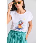 Funky Buddha Γυναικεία Αμάνικη Μπλούζα Λευκή