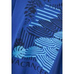 Funky Buddha Γυναικείο Κοντομάνικο T-Shirt Μπλε