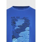 Funky Buddha Γυναικείο Κοντομάνικο T-Shirt Μπλε