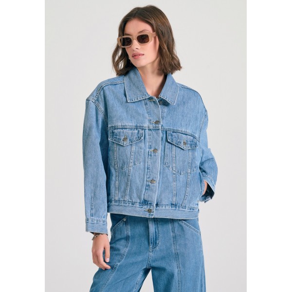 Funky Buddha Μπουφάν Τζιν Γυναικείο (FBL011-161-01-LT-BLUE)