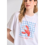 Funky Buddha Γυναικείο Κοντομάνικο T-Shirt Λευκό