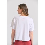 Funky Buddha Γυναικείο Κοντομάνικο T-Shirt Λευκό