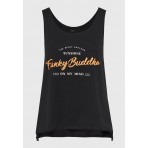 Funky Buddha Γυναικεία Αμάνικη Μπλούζα Μαύρη
