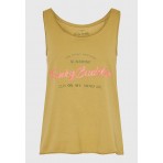 Funky Buddha Γυναικεία Αμάνικη Μπλούζα Λαδί