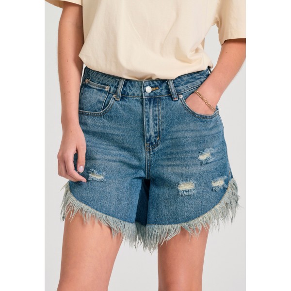 Funky Buddha Boyfriend Σορτς Τζιν Γυναικείο (FBL011-165-03-MD-BLUE)