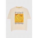 Funky Buddha Γυναικεία Κοντομάνικη Μπλούζα Εκρού