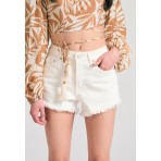 Funky Buddha Raw Edges Σορτς Τζιν Γυναικείο (FBL011-166-03-WHITE)