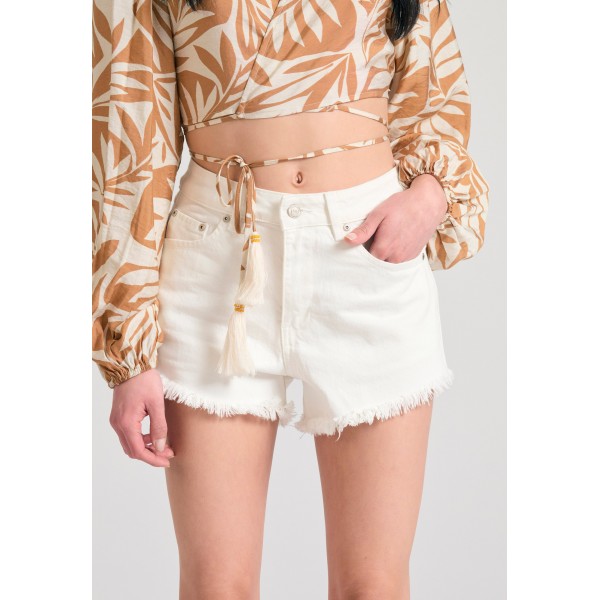 Funky Buddha Raw Edges Σορτς Τζιν Γυναικείο (FBL011-166-03-WHITE)