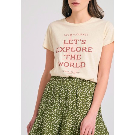 Funky Buddha Text Artwork T-Shirt Γυναικείο 