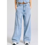 Funky Buddha Washed Effects Παντελόνι Τζιν Γυναικείο (FBL011-167-02-LT-BLUE)