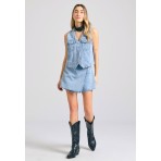 Funky Buddha Γυναικείο Τζιν Skort Γαλάζιο