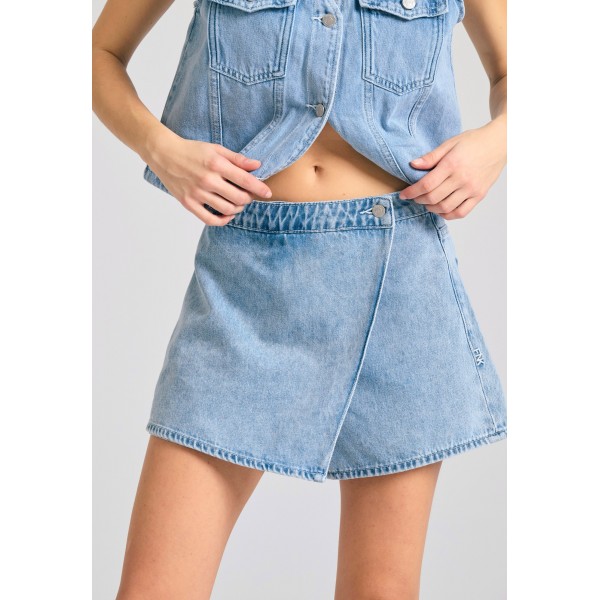 Funky Buddha Skort Σορτς Τζιν Γυναικείο (FBL011-170-03-LT-BLUE)