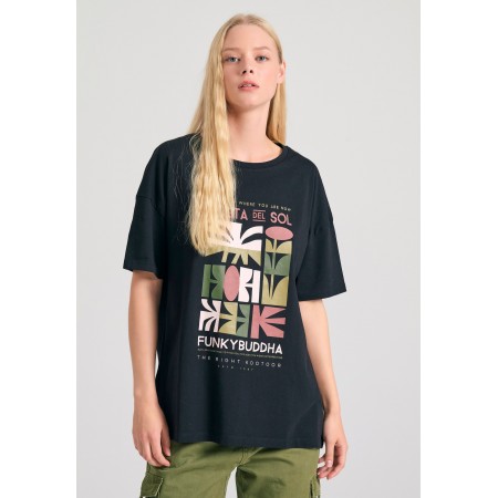 Funky Buddha Abstract Graphic T-Shirt Γυναικείο 