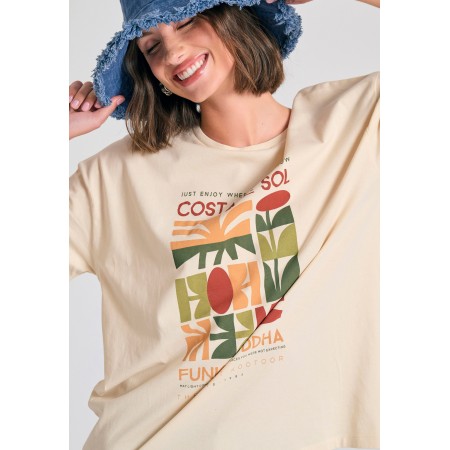 Funky Buddha Abstract Graphic T-Shirt Γυναικείο 
