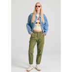 Funky Buddha Garment Dyed Παντελόνι Cargo Γυναικείο (FBL011-172-02-HUNTER-GREEN)