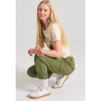 Funky Buddha Garment Dyed Παντελόνι Cargo Γυναικείο (FBL011-172-02-HUNTER-GREEN)
