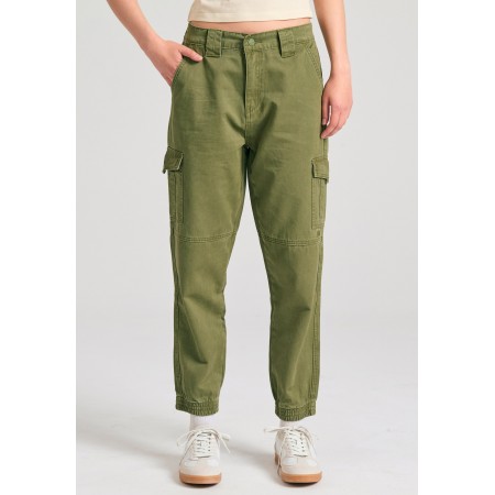 Funky Buddha Garment Dyed Γυναικείο Παντελόνι Cargo Πράσινο