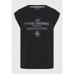 Funky Buddha Γυναικεία Κοντομάνικη Μπλούζα Μαύρη